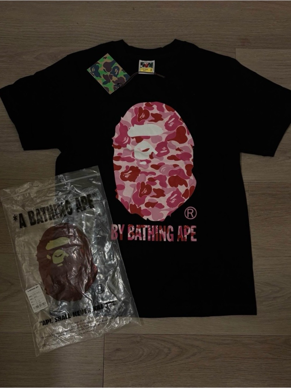 A Bathing Ape Pink Camo Big Ape Head T-Shirt